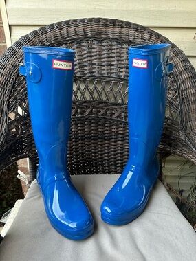 Gloss Blue 💙 Original Tall Hunter Boots 11